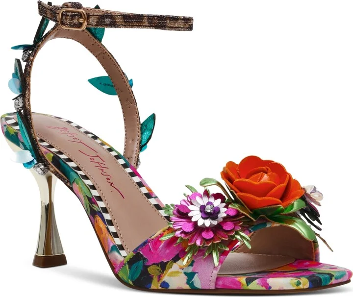 Betsey Johnson Women's Karra Flower-Embellished High-Heel Dress Sandals