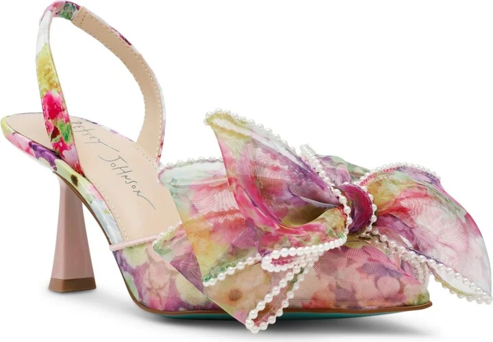 Betsey Johnson Women's Kelli Mesh Bow Slingback Pumps