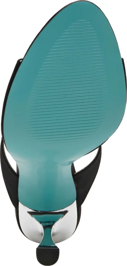 Betsey Johnson Women's Lacy Embellished Satin Heeled Mules - Image 9