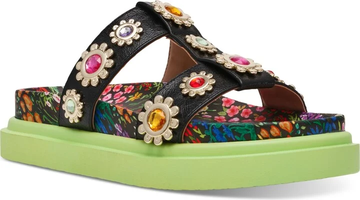 Betsey Johnson Women's Madox Embellished Platform Footbed Sandals