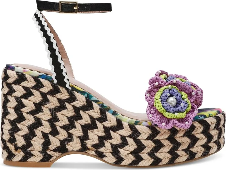 Betsey Johnson Women's Marabela Macrame Platform Wedge Sandals - Image 2