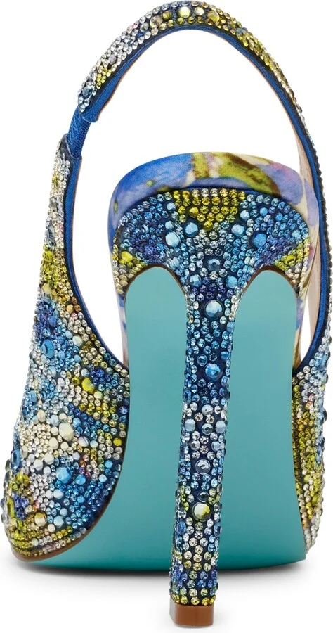 Betsey Johnson Women's Mina Rhinestone Peep Toe Evening Sandals - Image 7