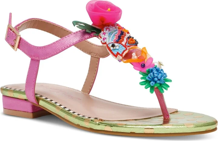 Betsey Johnson Women's Murphee Embellished Thong Slide Sandals