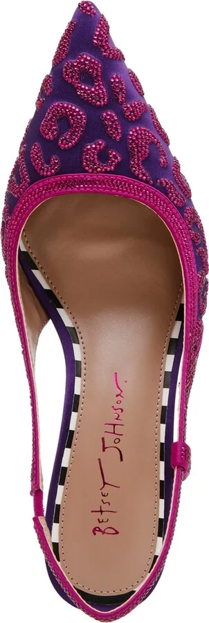 Betsey Johnson Women's Nahla Pointed-Toe Slingback Kitten-Heel Pumps - Image 4
