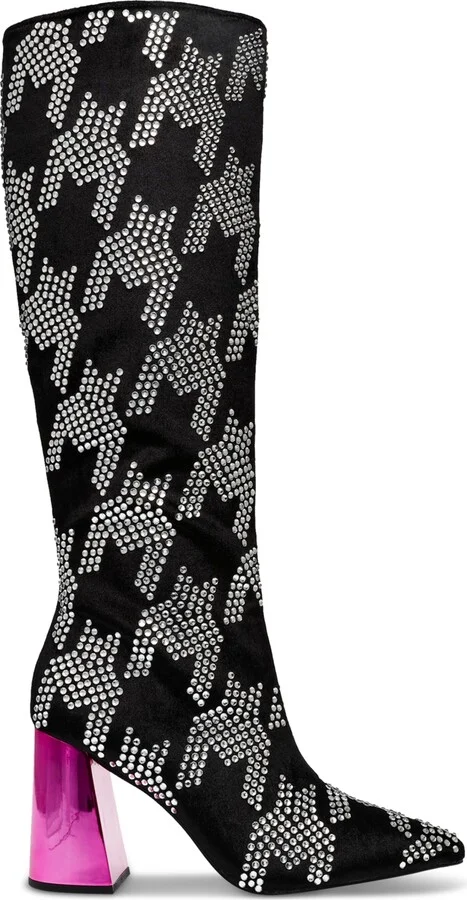 Betsey Johnson Women's Naomy Tall Block-Heel Boots - Black/Silver Multi - Image 2