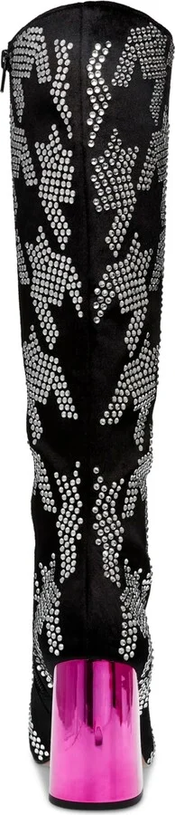Betsey Johnson Women's Naomy Tall Block-Heel Boots - Black/Silver Multi - Image 3