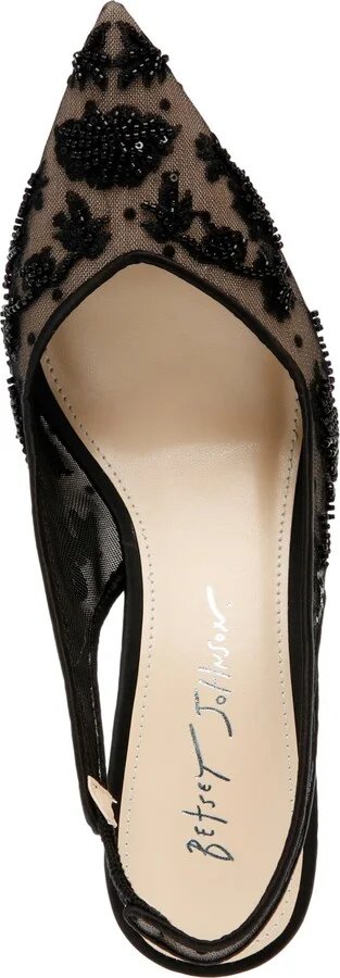 Betsey Johnson Women's Nikki Embroidered Slingback Evening Pumps - Image 4