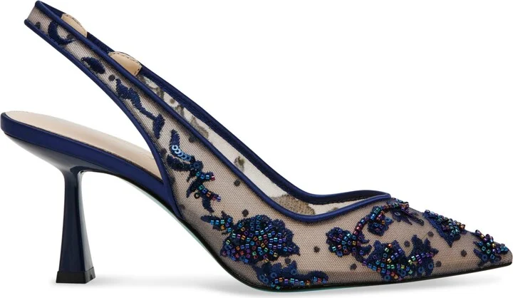 Betsey Johnson Women's Nikki Embroidered Slingback Evening Pumps - Image 6