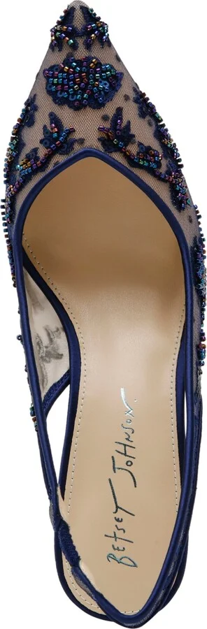 Betsey Johnson Women's Nikki Embroidered Slingback Evening Pumps - Image 8