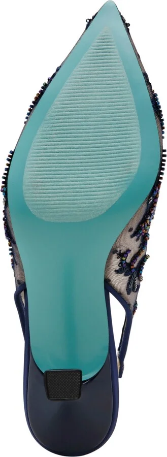 Betsey Johnson Women's Nikki Embroidered Slingback Evening Pumps - Image 9