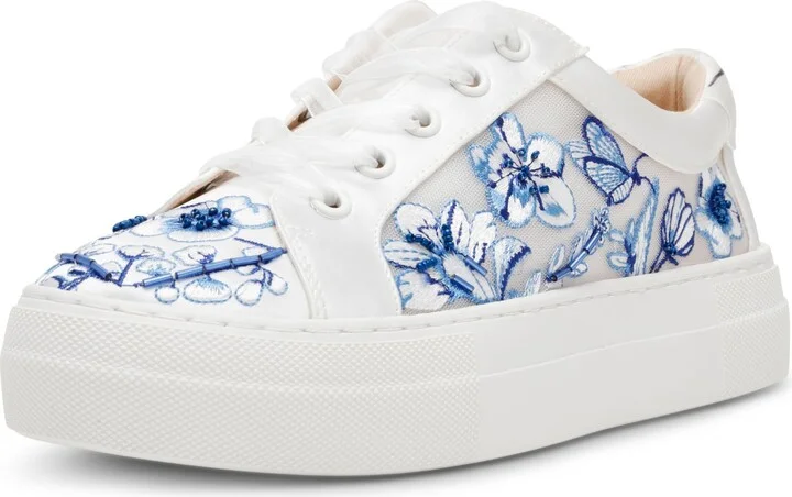 White Blue Floral