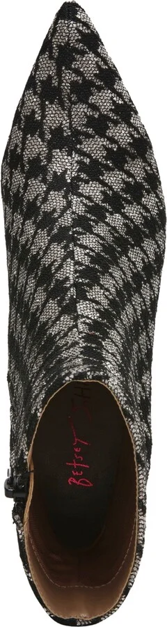 Betsey Johnson Women's Parkker Pointed-Toe Kitten-Heel Booties - Black/Silver Houndstooth Multi - Image 4