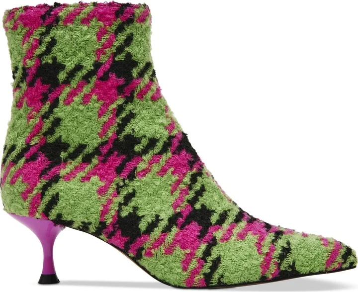 Betsey Johnson Women's Parkker Pointed-Toe Kitten-Heel Booties - Black/Silver Houndstooth Multi - Image 6
