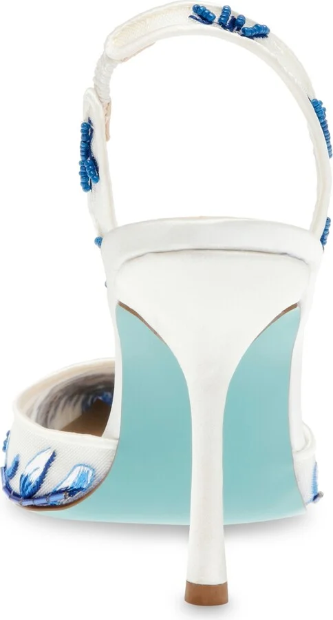 Betsey Johnson Women's Patch Mesh Embroidered Evening Pumps - Image 3
