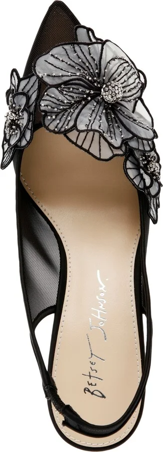 Betsey Johnson Women's Petra Flower Applique Slingback Pumps - Image 8