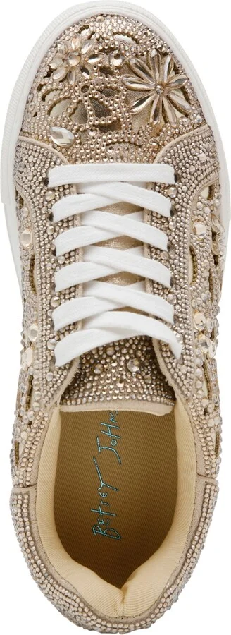 Betsey Johnson Women's Reily Rhinestone Platform Sneakers - Image 4