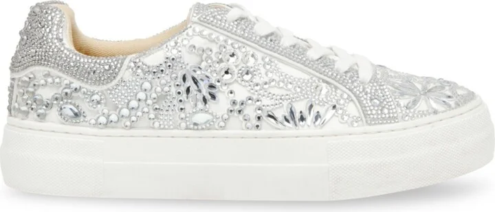 Betsey Johnson Women's Reily Rhinestone Platform Sneakers - Image 6