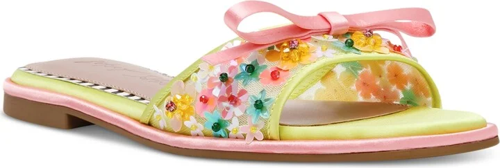 Betsey Johnson Women's Teasee Floral Slide Sandals
