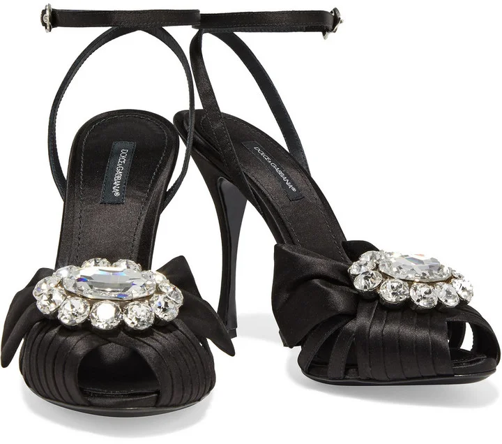 Bette 110 crystal-embellished satin sandals - Image 2