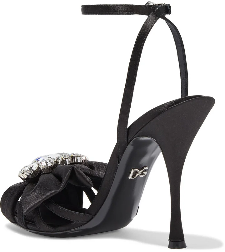 Bette 110 crystal-embellished satin sandals - Image 3