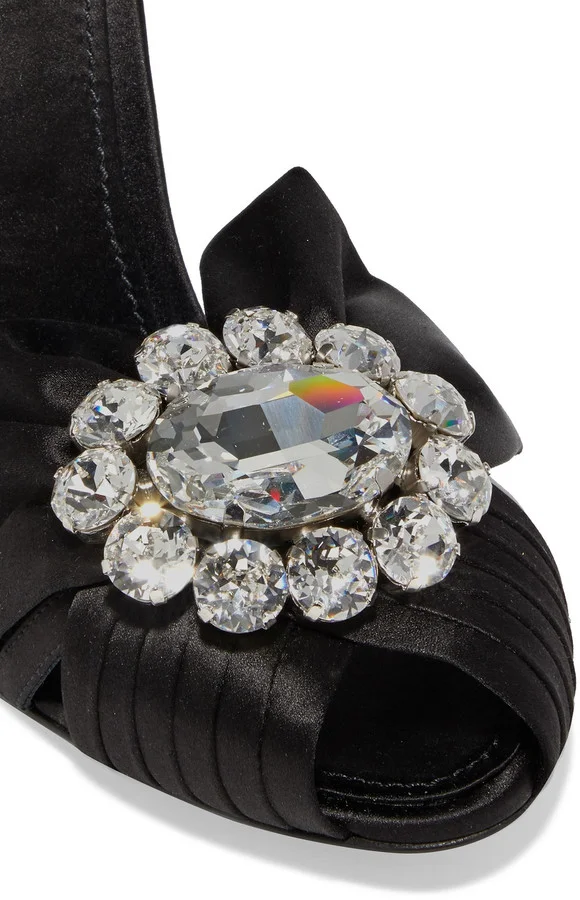 Bette 110 crystal-embellished satin sandals - Image 4