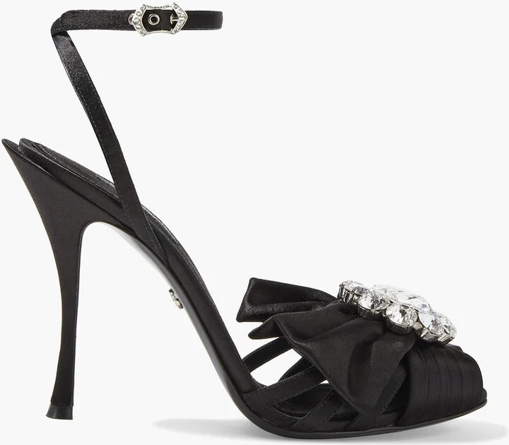 Bette 110 crystal-embellished satin sandals