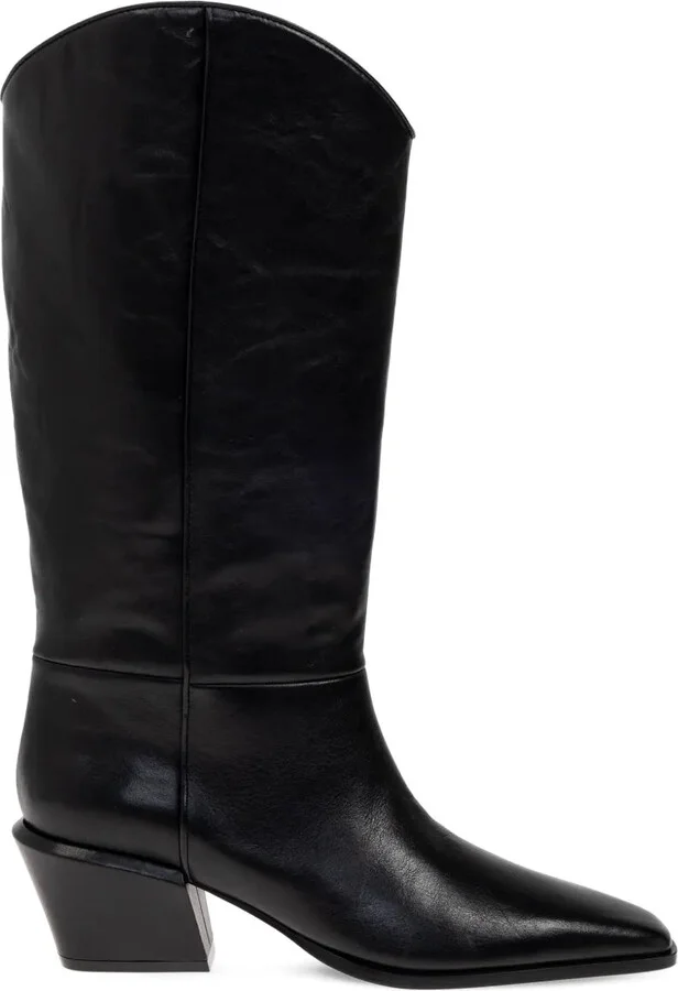 Bettina Leather Pointed Toe Boots 50mm