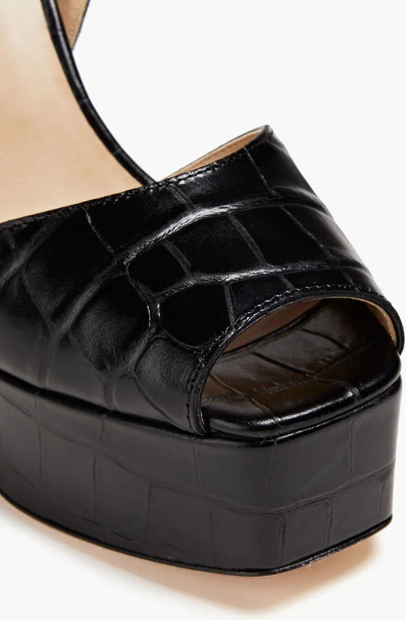 Betty croc-effect leather platform sandals - Image 4
