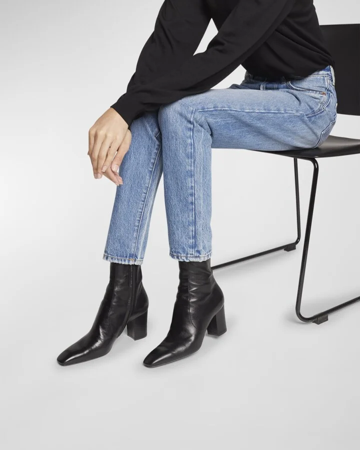 Betty Lambskin Buckle Ankle Booties - Image 9