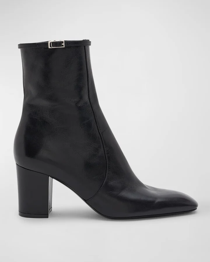 Betty Lambskin Buckle Ankle Booties