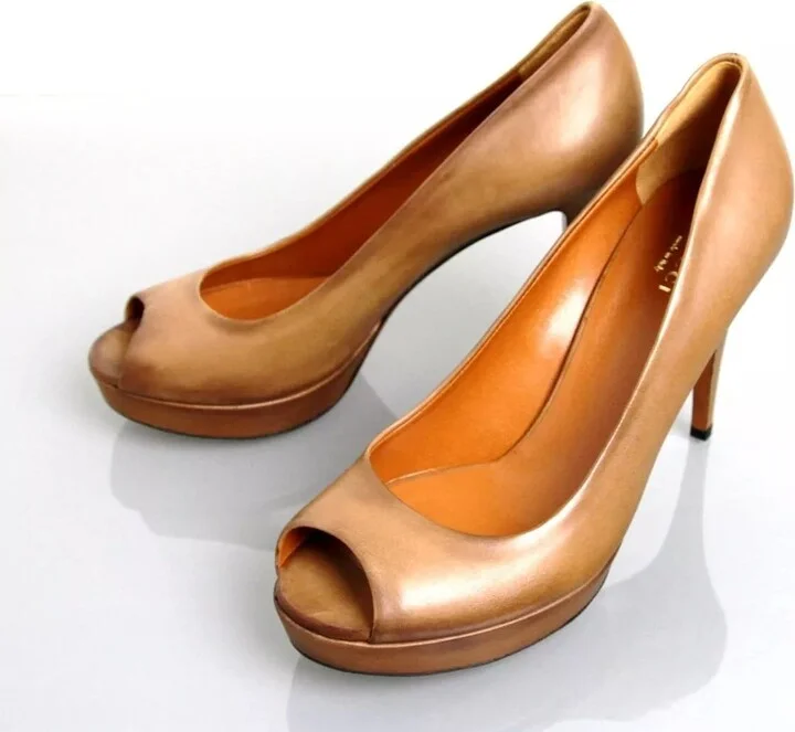 Betty Light Btown Open-Toe Platform Pumps - Image 7