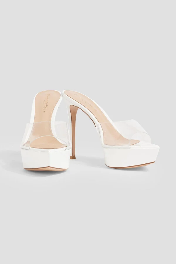 Betty patent-leather and TPU platform mules - Image 2
