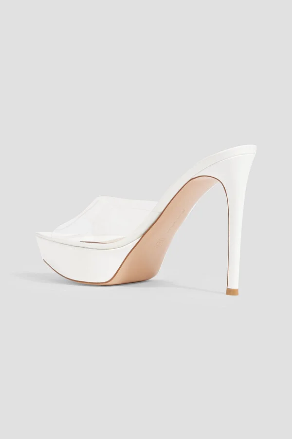 Betty patent-leather and TPU platform mules - Image 3