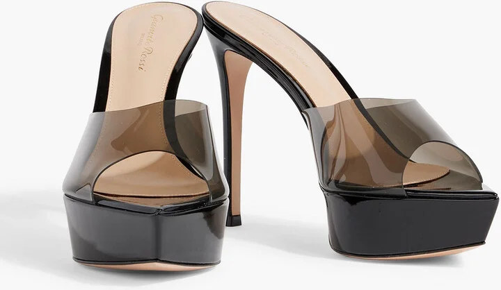 Betty patent-leather and TPU platform mules - Image 5