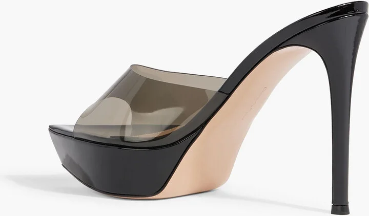 Betty patent-leather and TPU platform mules - Image 6