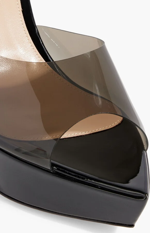 Betty patent-leather and TPU platform mules - Image 7