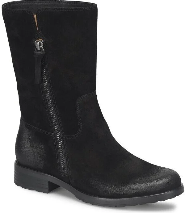 Betty SF0103821 Boots Womens US 9 Black Suede Mid Calf Side Zipper KHD1567