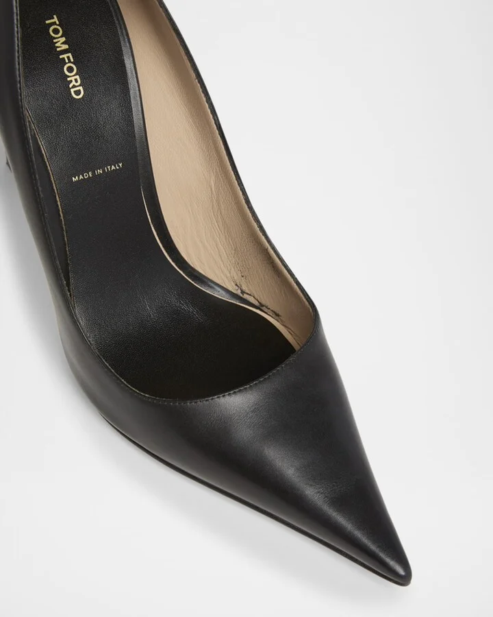 Betty Soft Calf Leather Pointed-Toe Pumps - Image 3