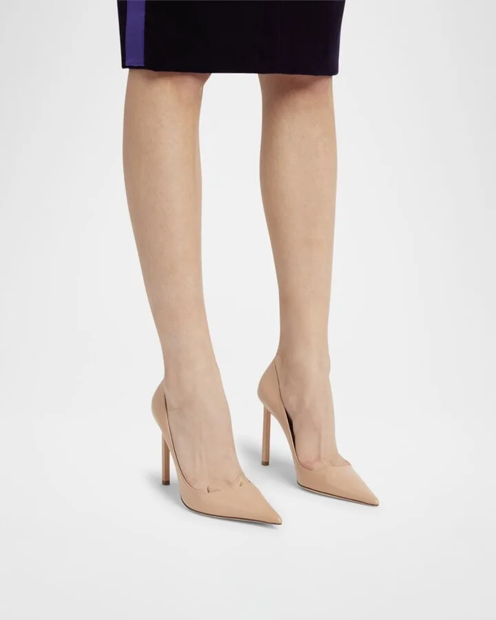 Betty Soft Calf Leather Pointed-Toe Pumps - Image 4