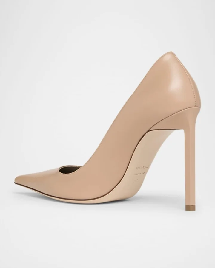 Betty Soft Calf Leather Pointed-Toe Pumps - Image 6
