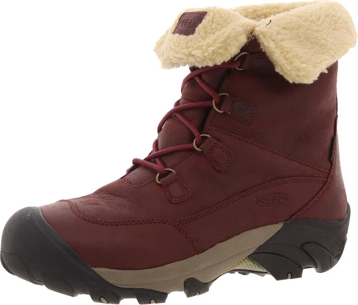 Betty Womens Lugged Sole Leather Winter & Snow Boots