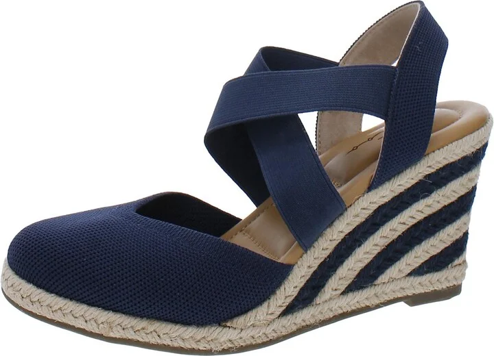 Bev 15 Womens Stretchy Slingback Wedge Sandals