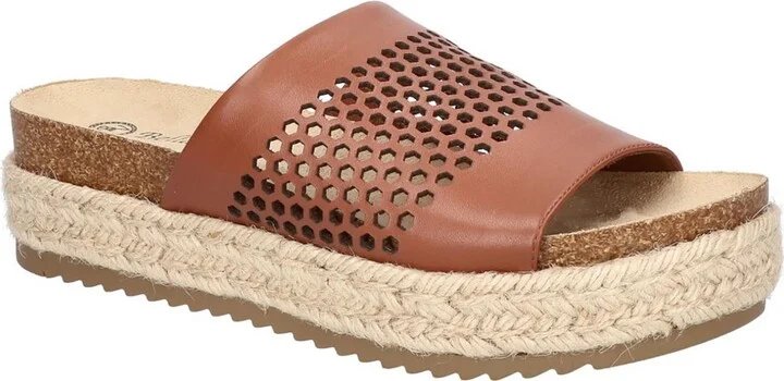 Beverly Womens Leather Espadrille Platform Sandals