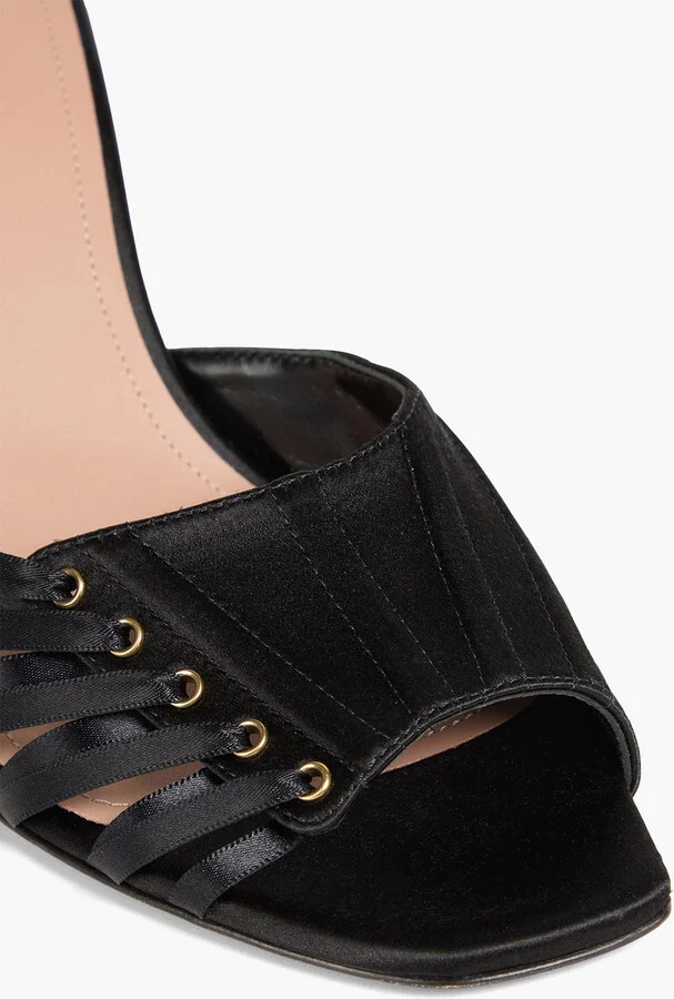 Bexley lace-up satin mules - Image 4