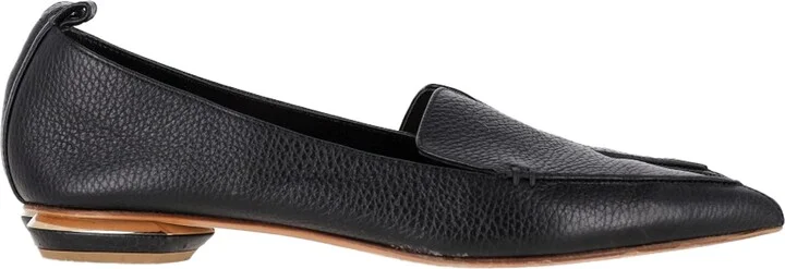 Beya Flats in Black Leather