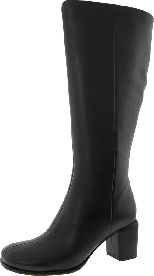 BHFO WC Womens Block Heel Faux Leather Knee-High Boots