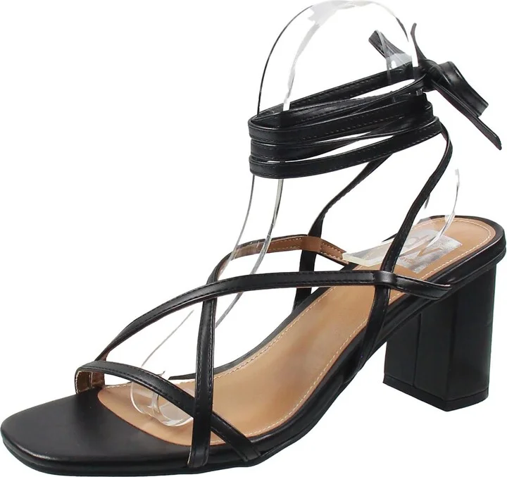 BHFO Womens Block Heel Manmade Lace-Up Heels