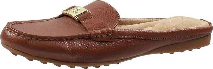 BHFO Womens Monogram Leather Moccasins