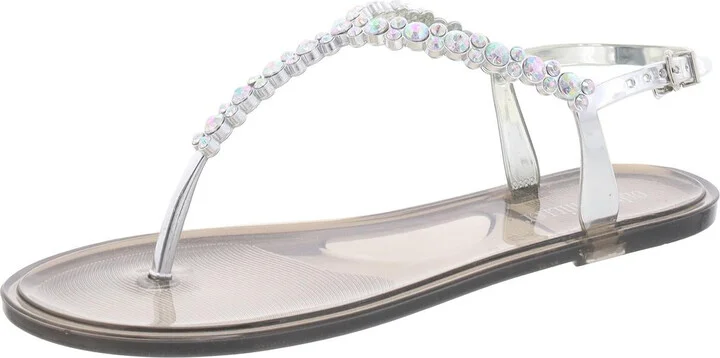 BHFO Womens Rhinestone Thong Ankle Strap