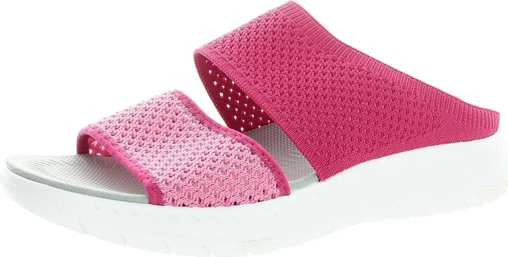 BHFO Womens Textured Manmade Slide Sandals